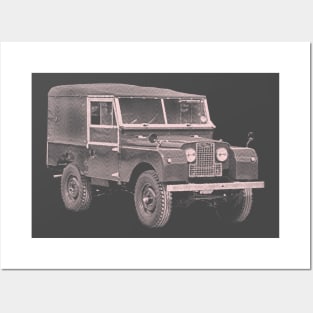 LAND ROVER ENGRAVED STYLE Posters and Art